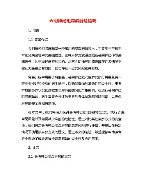 会阴神经阻滞麻醉危险吗