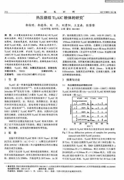 热压烧结Ti2AlC粉体的研究