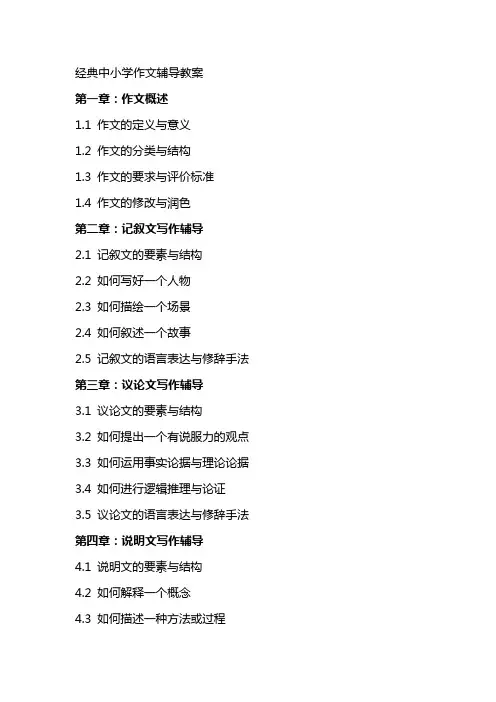 中小学作文辅导教案