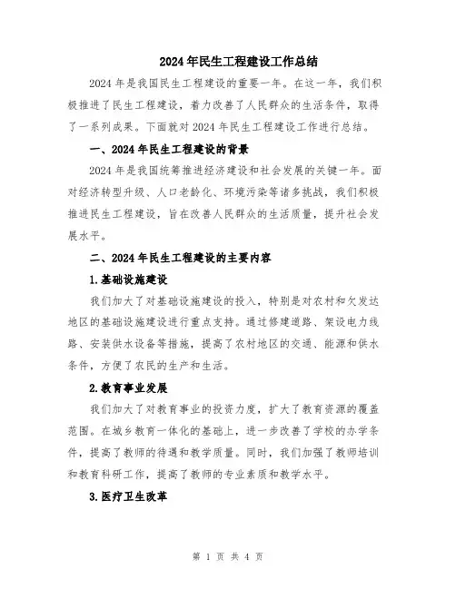 2024年民生工程建设工作总结