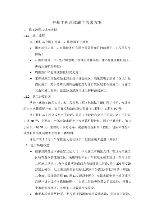 桩基工程总体施工部署方案