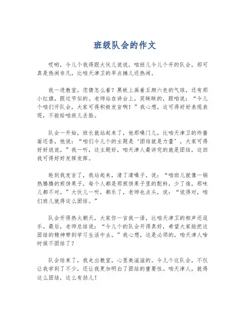 班级队会的作文