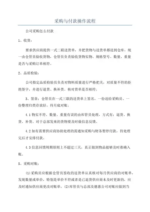 采购与付款操作流程