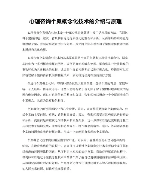 心理咨询个案概念化技术的介绍与原理