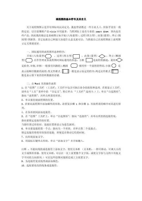 流程图的基本符号及其含义