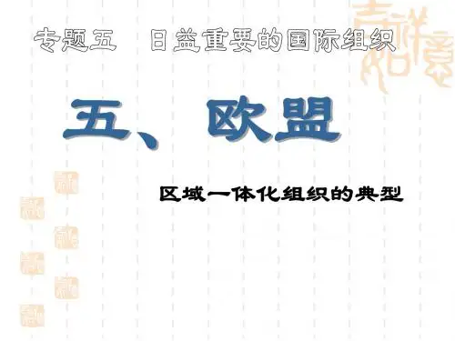 欧盟-区域一体化组织的典型