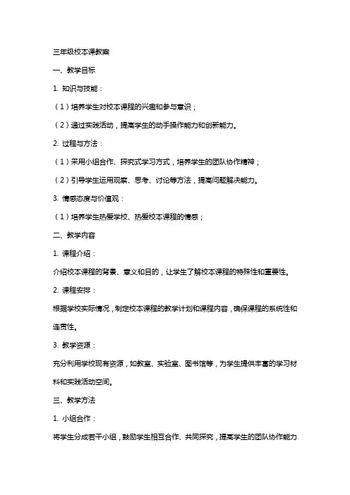 三年级校本课教案