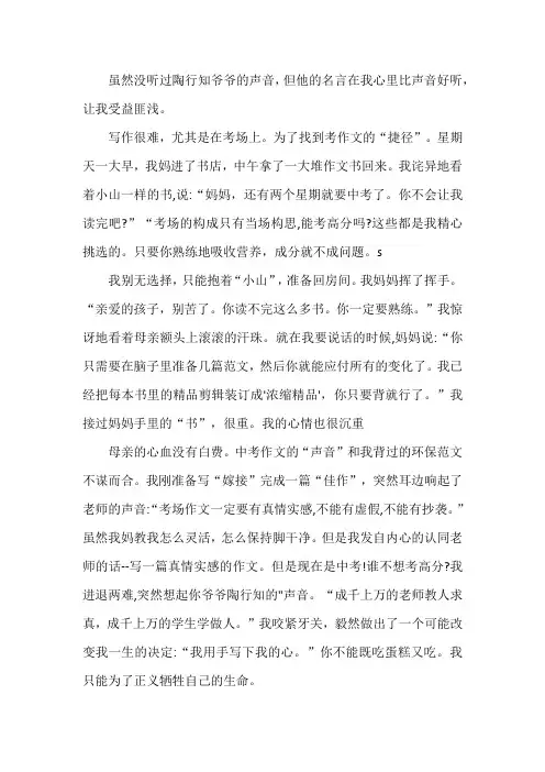 了不起的他陶行知作文800