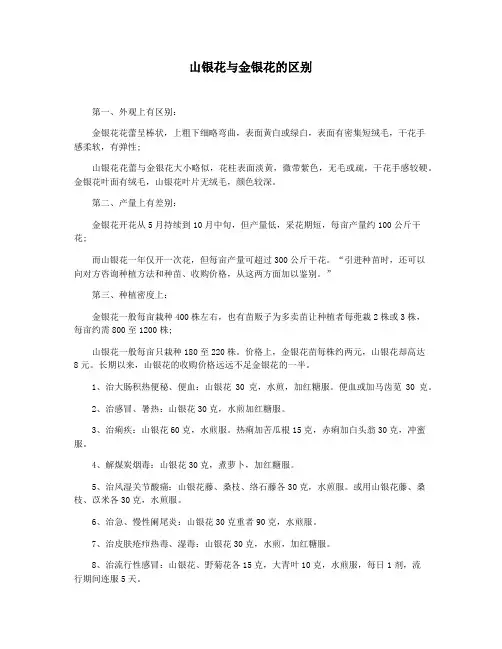 山银花与金银花的区别