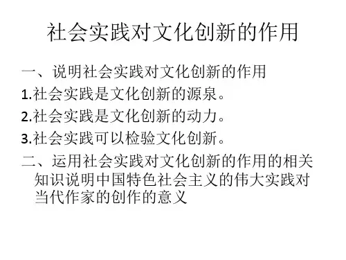 高中思想政治社会实践与文化创新优秀课件