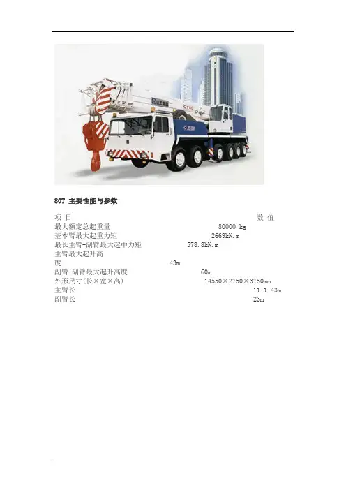 80T汽车吊性能表