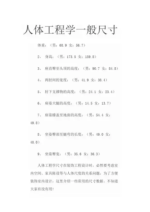 人体工程学尺寸