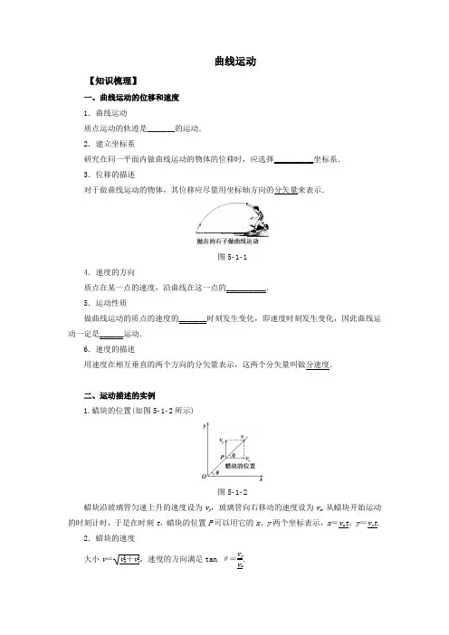 高中物理讲义 曲线运动