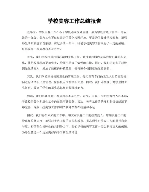 学校美容工作总结报告