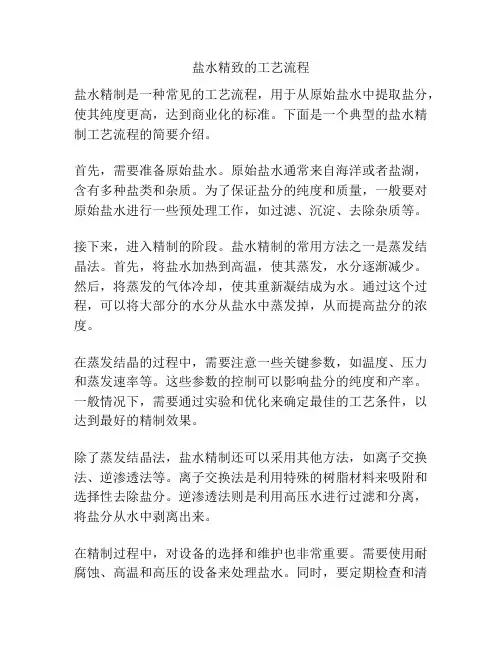 盐水精致的工艺流程