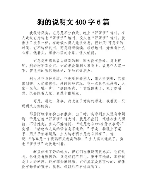 狗的说明文400字6篇