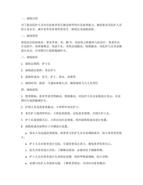 患者发生躁动的应急预案演练流程