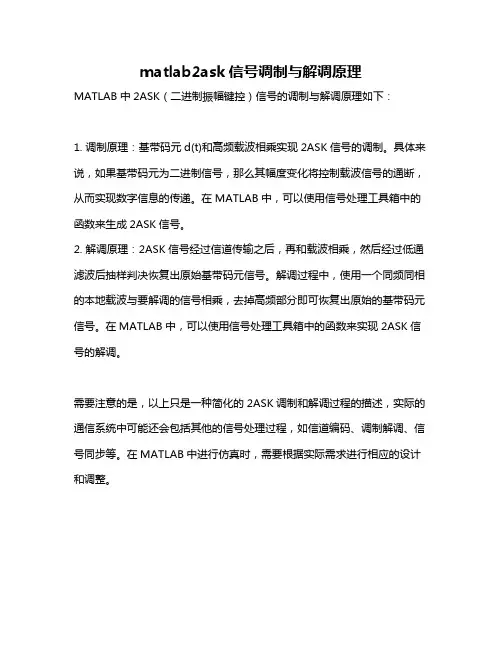 matlab2ask信号调制与解调原理