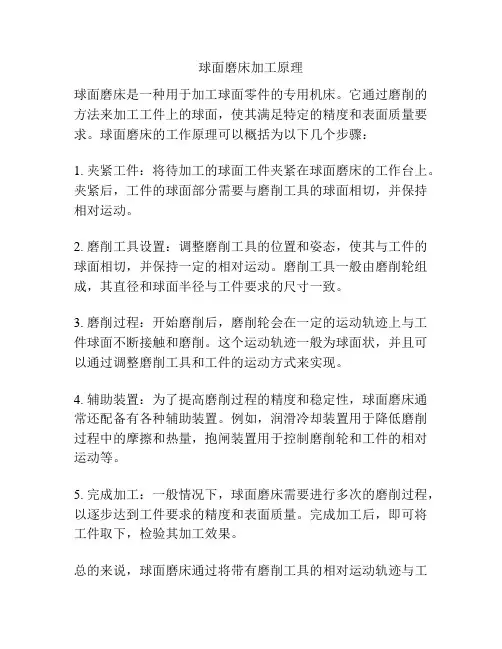 球面磨床加工原理