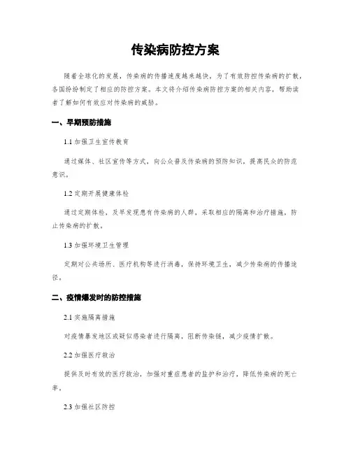 传染病防控方案
