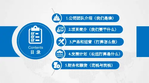 蓝色商业融资路演PPT模板