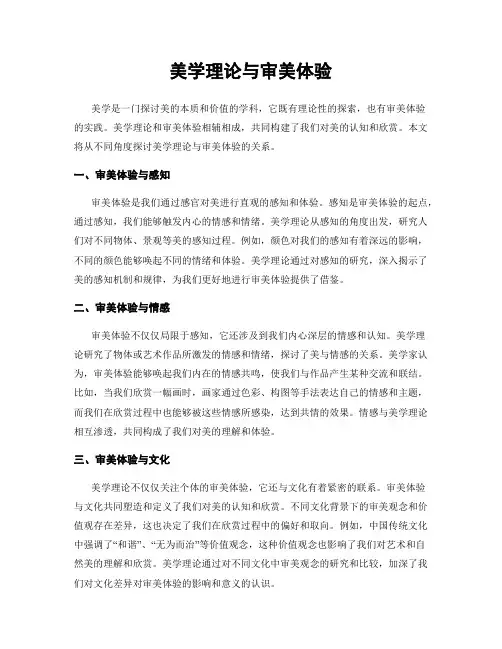 美学理论与审美体验