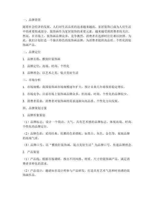 装饰画品牌策划方案
