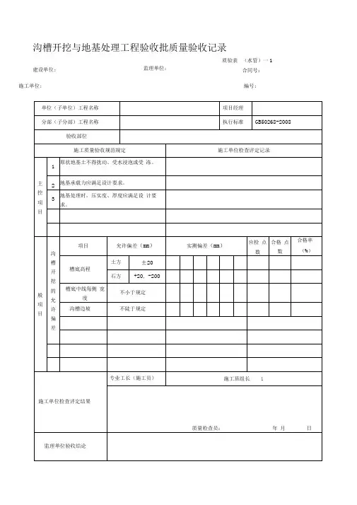 新版市政工程施工与质量验收规范表格(管道工程)