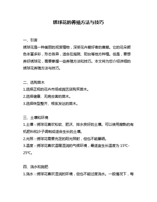 绣球花的养殖方法与技巧