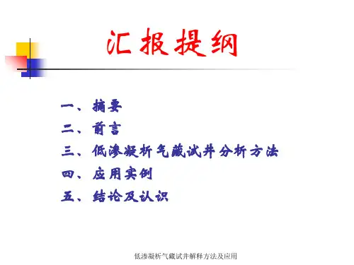 低渗凝析气藏试井解释方法及应用课件
