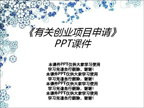 《有关创业项目申请》PPT课件