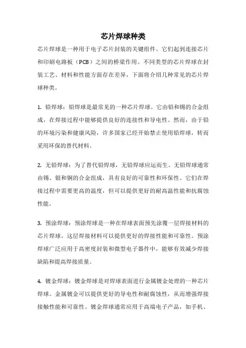 芯片焊球种类