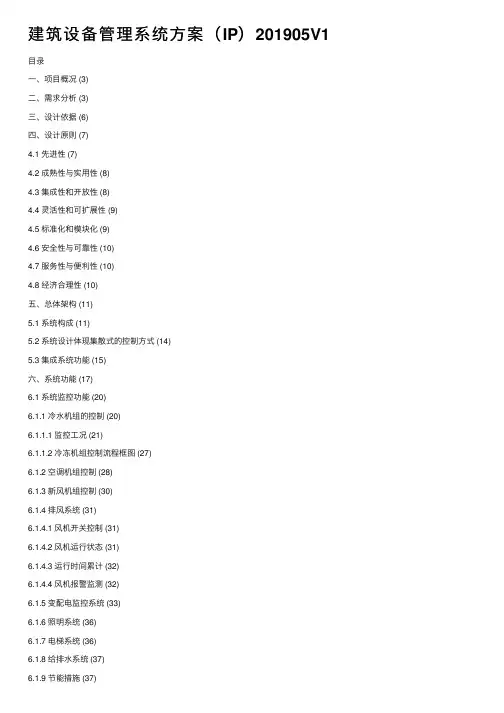 建筑设备管理系统方案（IP）201905V1