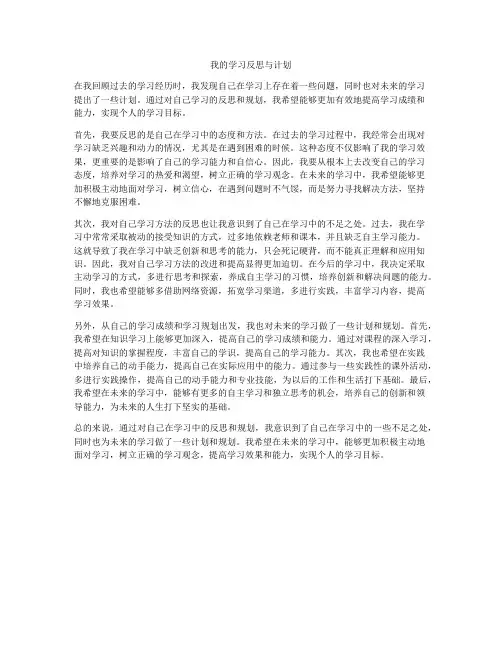 我的学习反思与计划