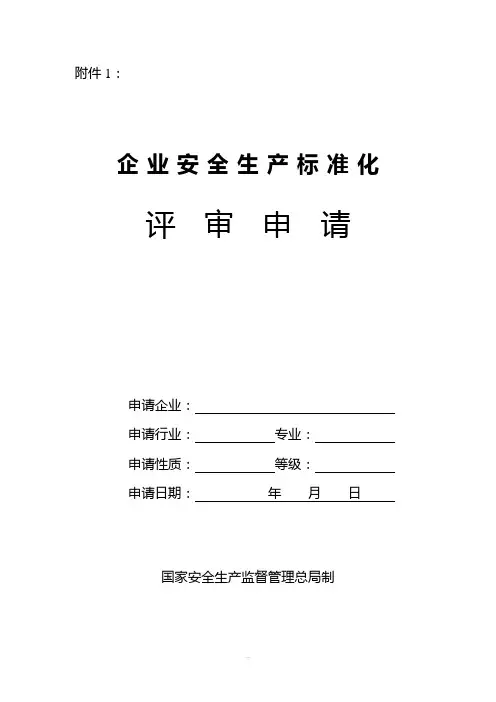 企业安全生产标准化评审表