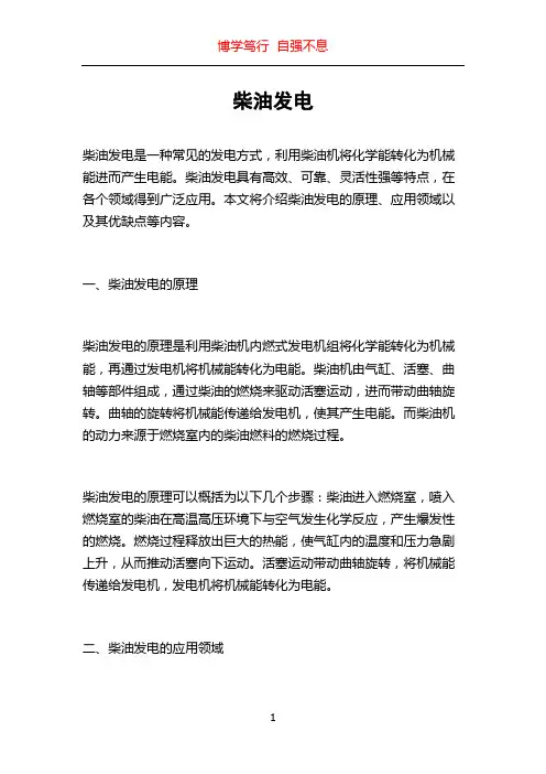 柴油发电_精品文档
