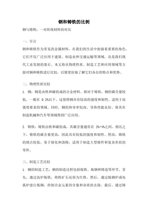 钢和铸铁的比例