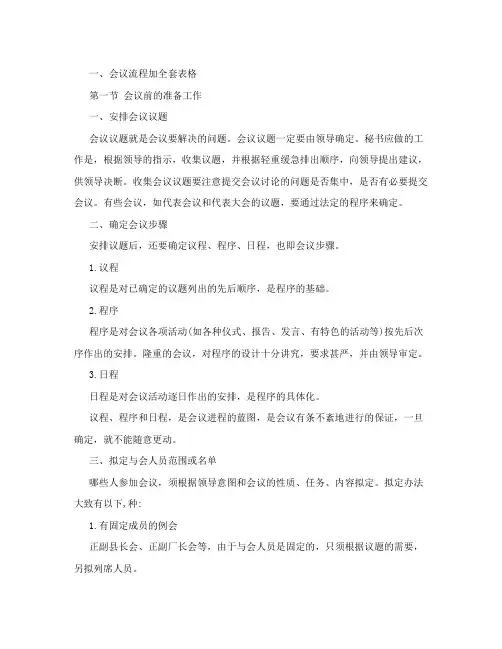 会议流程加全套表格