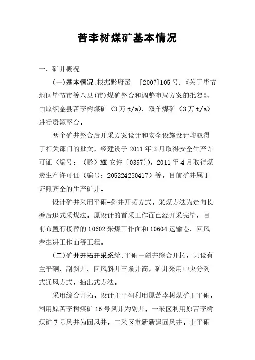 苦李树煤矿基本情况-推荐下载