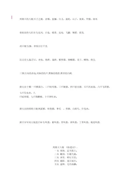 古代名马资料