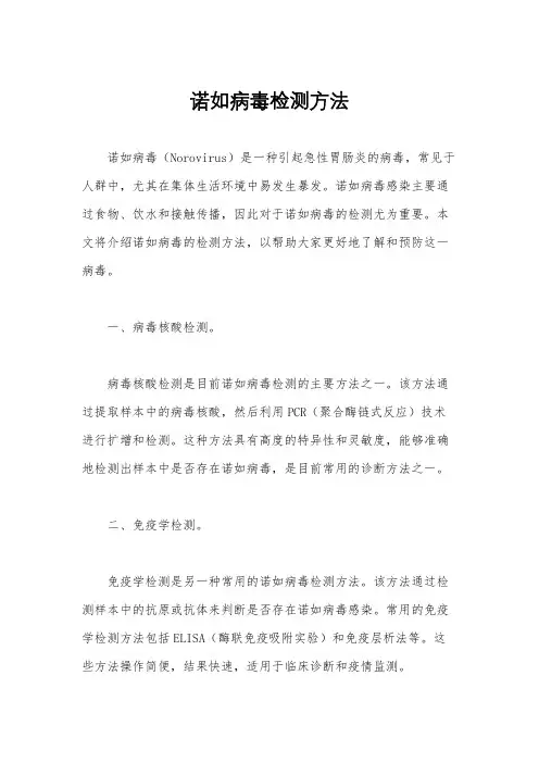 诺如病毒检测方法
