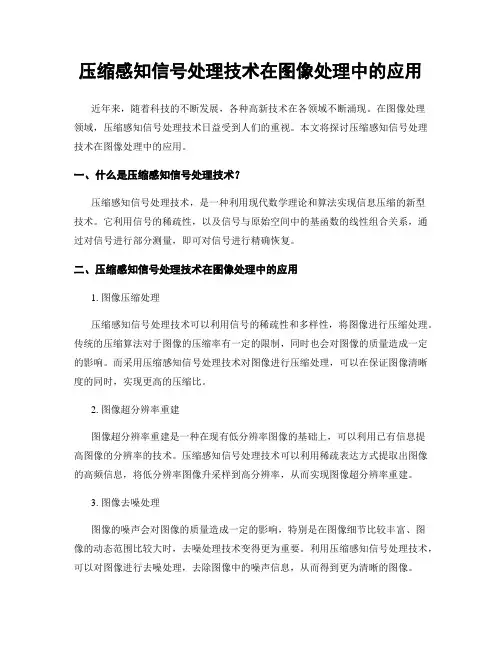 压缩感知信号处理技术在图像处理中的应用