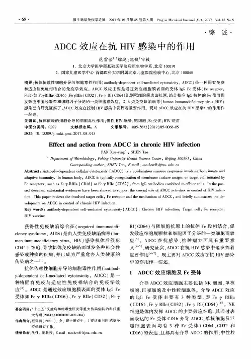 ADCC效应在抗HIV感染中的作用