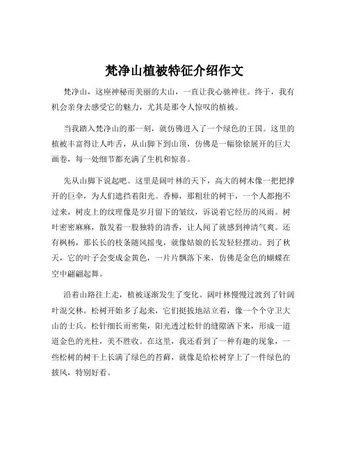 梵净山植被特征介绍作文