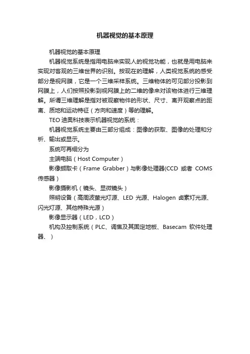 机器视觉的基本原理