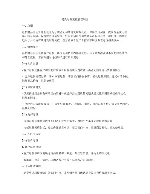 退货财务流程管理制度