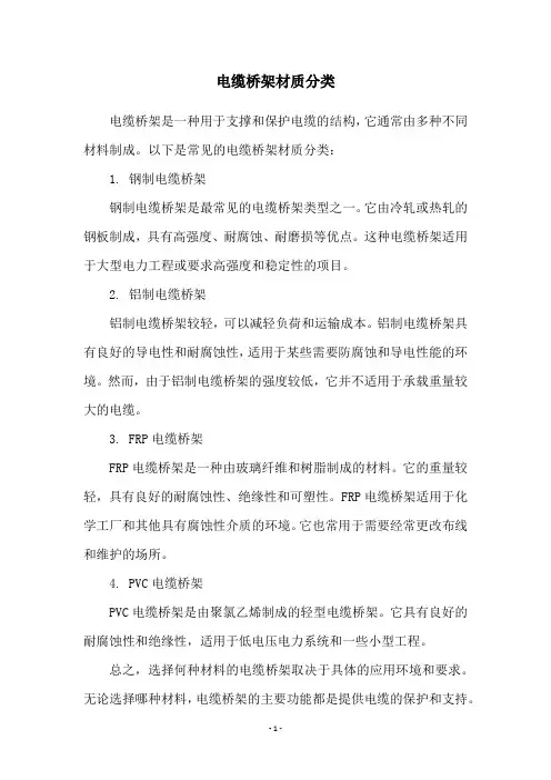 电缆桥架材质分类