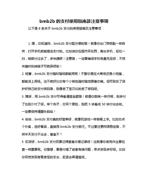 bmb2b的支付使用指南及注意事项