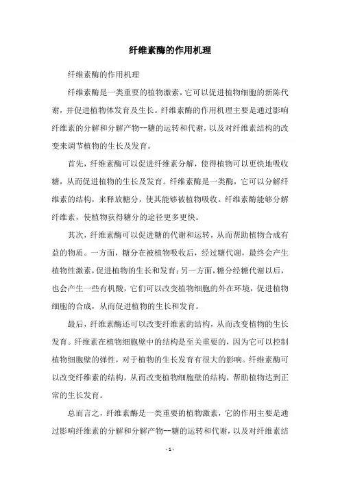 纤维素酶的作用机理