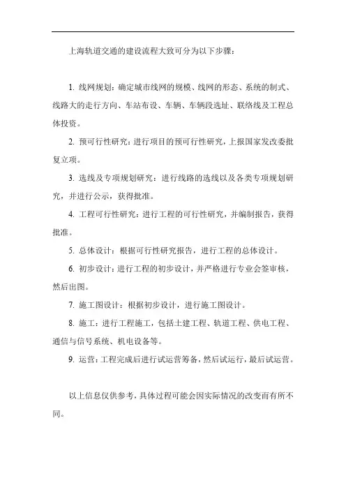 上海轨道交通建设流程
